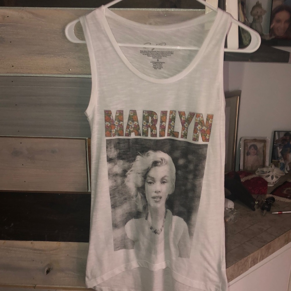 Marilyn Monroe White Long Tank Top - small - perfect condition